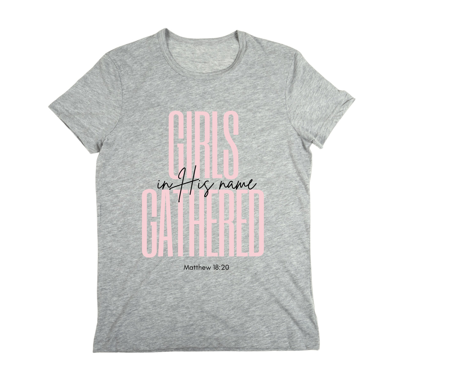 Christian Woman T-Shirt Gray with Pink and Black words