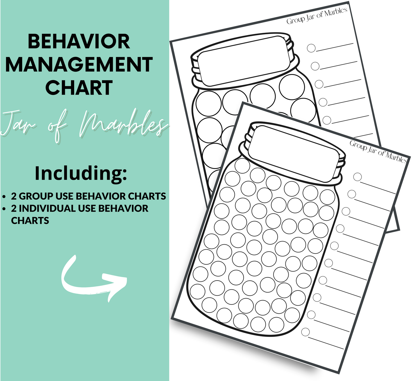 "Jar of Marbles" Behavior Management Chart