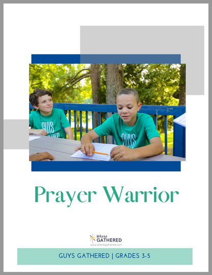 A cover of the Life Group Kit for kids Bible study lesson about Prayer for boys.