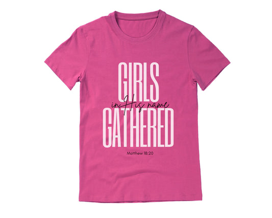 Christian girls T-Shirt for Small Groups in dark pink.